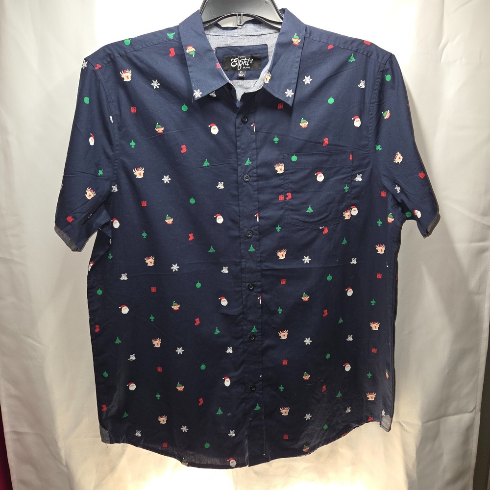 Ugly Christmas‎ Party! Holiday Shirt Eighty Eight Men's XL Short Sleeve